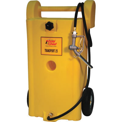 Johndow fuel chief gas caddy poly diesel, 25 gal yellow