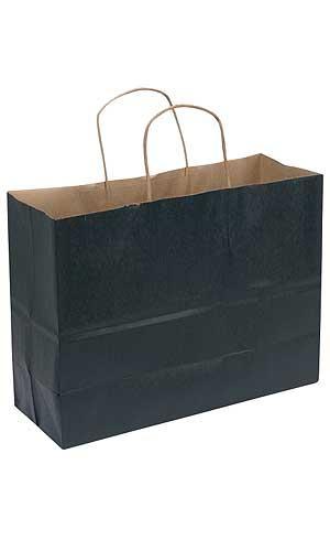 250 black paper retail shopping gift bags 16X6X12.5