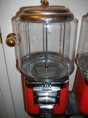 Double dual head gumball candy quarter vending machine