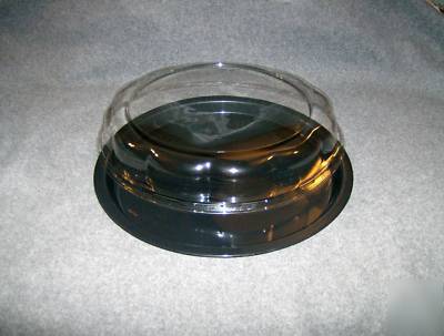 Catering tray black with clear dome 16
