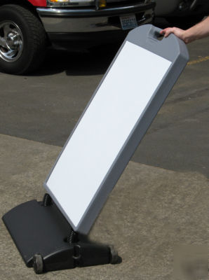 White acrylic wind sign 2 sided portable 48X26
