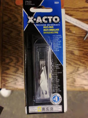 Wholesale lot of x acto X231 5PC knife blade assortment