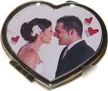 Personalized heart compact mirror,custom photo,wedding