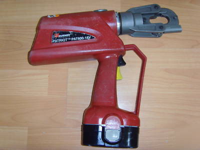 Burndy battery hydraulic crimper, 6 ton, PAT600-18V 