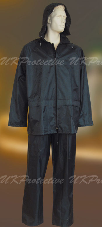 Hi vis navy waterproof rainsuit jacket+trousers - large