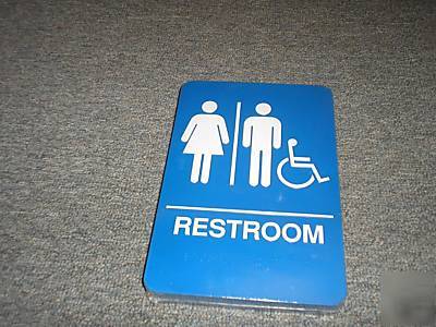 New ada unisex restroom 6X9 braille symbol text sign