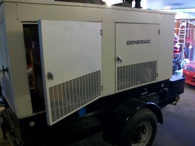 Generac trailered 36 kw gasoline generator low hours