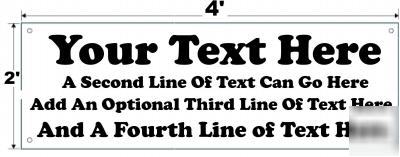 Custom vinyl banner -personalized banner, size= 2' x 4'