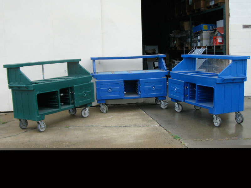 Lot of 3 cambro camcruiser vending carts