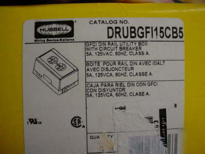 New hubbell gfci din rail DRUBGFI15CB5 w/ breaker
