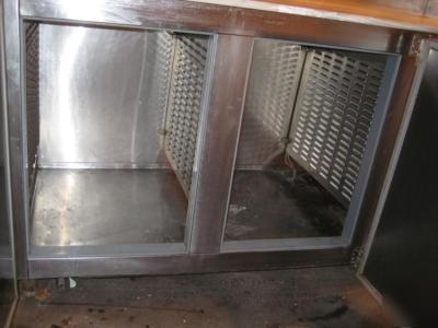 Prep table+topping stainless steal,3-door big storage