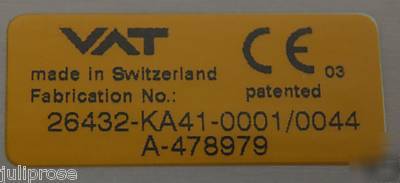 Vat KF40 hv angle valve pneumatic actuator & indicator