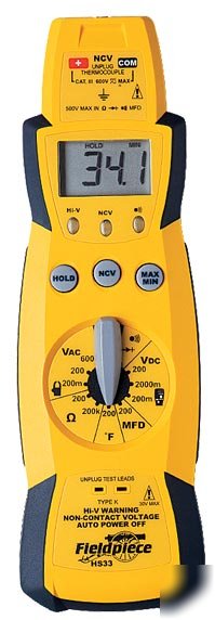 Fieldpiece HS33 stick meter & case w/ncv & temperature,