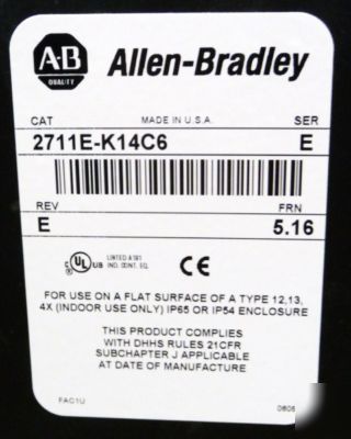 Allen bradley panelview 2711E-K14C6 e 2711EK14C6 excell
