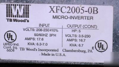 Tb woods etrac ac micro inverter 5HP 3PH e-trac XFC2005