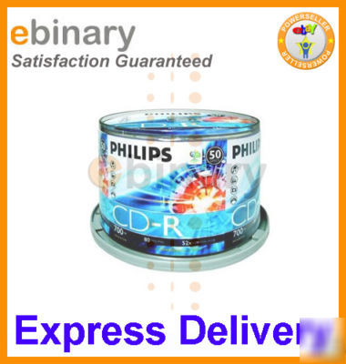 50 philips cd-r 52X cheap blank media discs 80 min 700