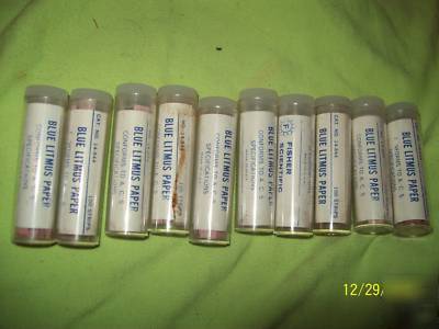 Lot of 10 blue litmus lab testing papers-science labs