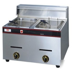 Twin gas deep fryers - perfect for markets