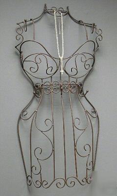 Wall mannequin jewelry scarves hooks boudoir chic
