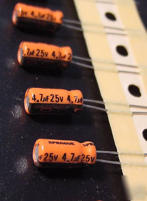 4.7UF 25V electrolytic capacitors - 70 pcs spraque nos