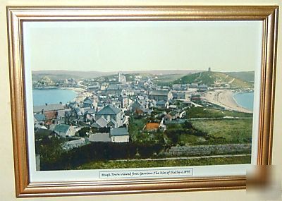 Hugh town the isles of scilly framed victorian picture