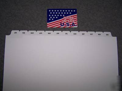 Jan-dec 1000 sets index tab dividers made in the usa 