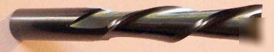Solid carbide spiral double flute downcut router bit