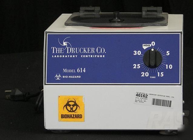 The drucker co. laboratory centrifuge model: 614 614B
