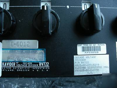 Esi electo scientific inc. RV722 decade voltage divider