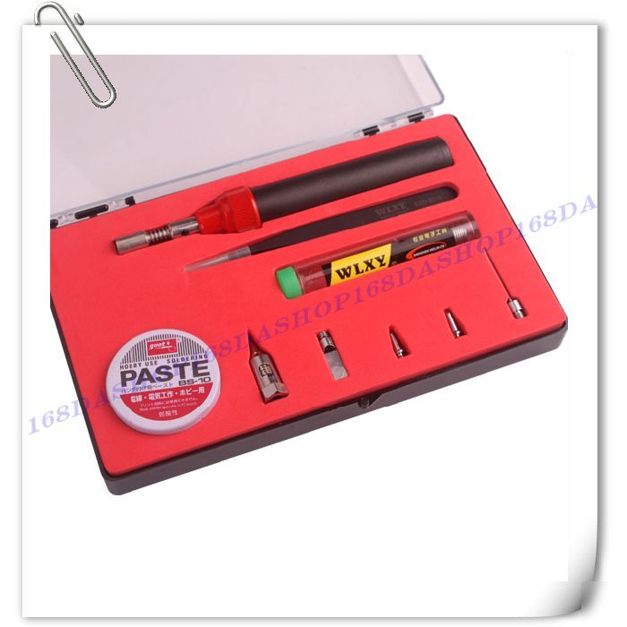 Solder kit set soldering iron tip gas butane 34-726