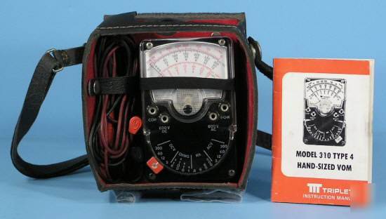 ** triplett 310 type 4 vom meter with case & manual **