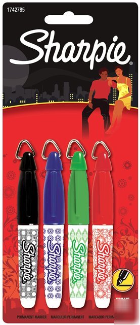 4 sharpie mini fashion wrap permanent markers cap clip