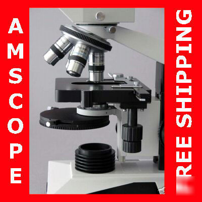 Trinocular turret phase contrast compound microscope