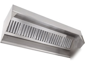 6' stainless backshelf concession exhaust hood system 