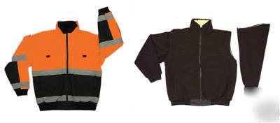 Class 3 reversible bomber jacket hi-viz org/blk-3XL
