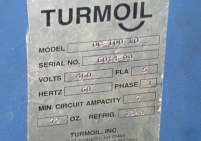 Very nice turmoil 3 phase machine tool cooler oc-100 ro