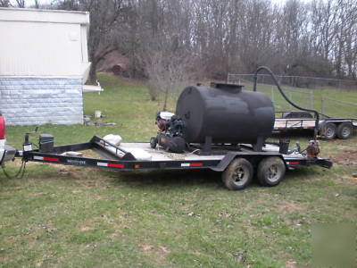 Sealcoating tank 550 gallon with 16 foot equip trailer