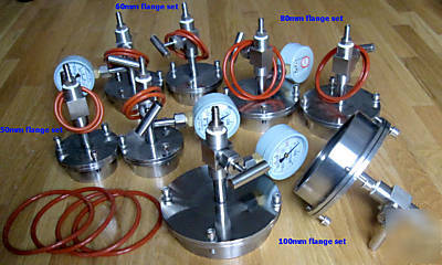 Stainless steel flange set vacuum meter 4 tube furnace