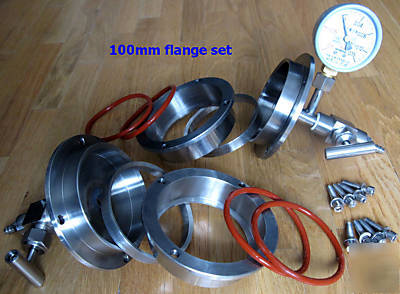 Stainless steel flange set vacuum meter 4 tube furnace