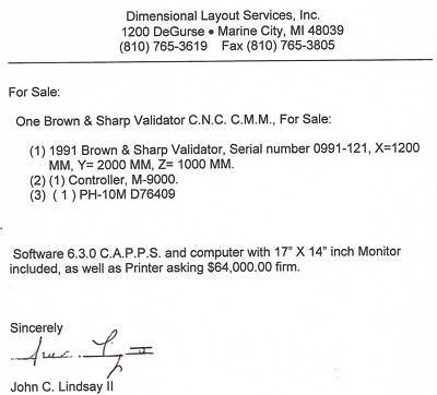 Brown & sharp c.n.c. coordinate measuring machine 