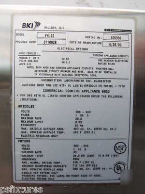 Bki ventless hood system fh-28