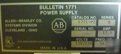 Allen-bradley plc 1771-A4B 16 slots with 15 i/o (2406)