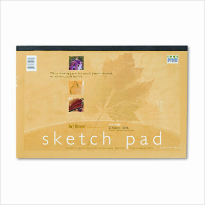 Art street sketch pad, 18 x 12, white, 50 sheets/pad