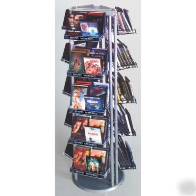 New 1 - 3 sided flip n' browse dvd floor display rack