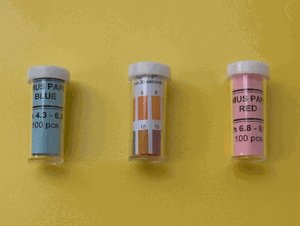Blue litmus, red litmus, wide range ph vials 3 pack