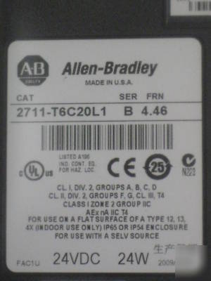 New allen bradley panelview 600 2711-T6C20L1 ser. b ** **