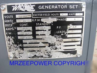 7 kw winco generator kubota D905 diesel engine