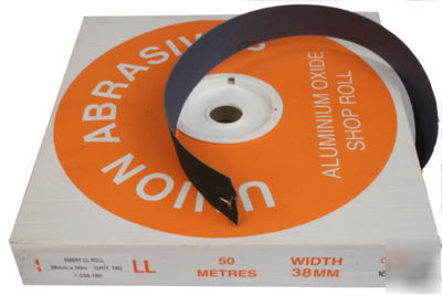 Abrasive aluminium oxide emery roll 50 metres 180 grit