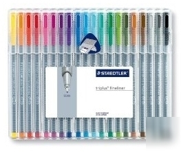 Staedtler triplus fineliner pens, 20 pack, assorted col