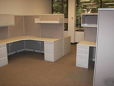 (2) steelcase avenir office cubicle stations $450 ea.